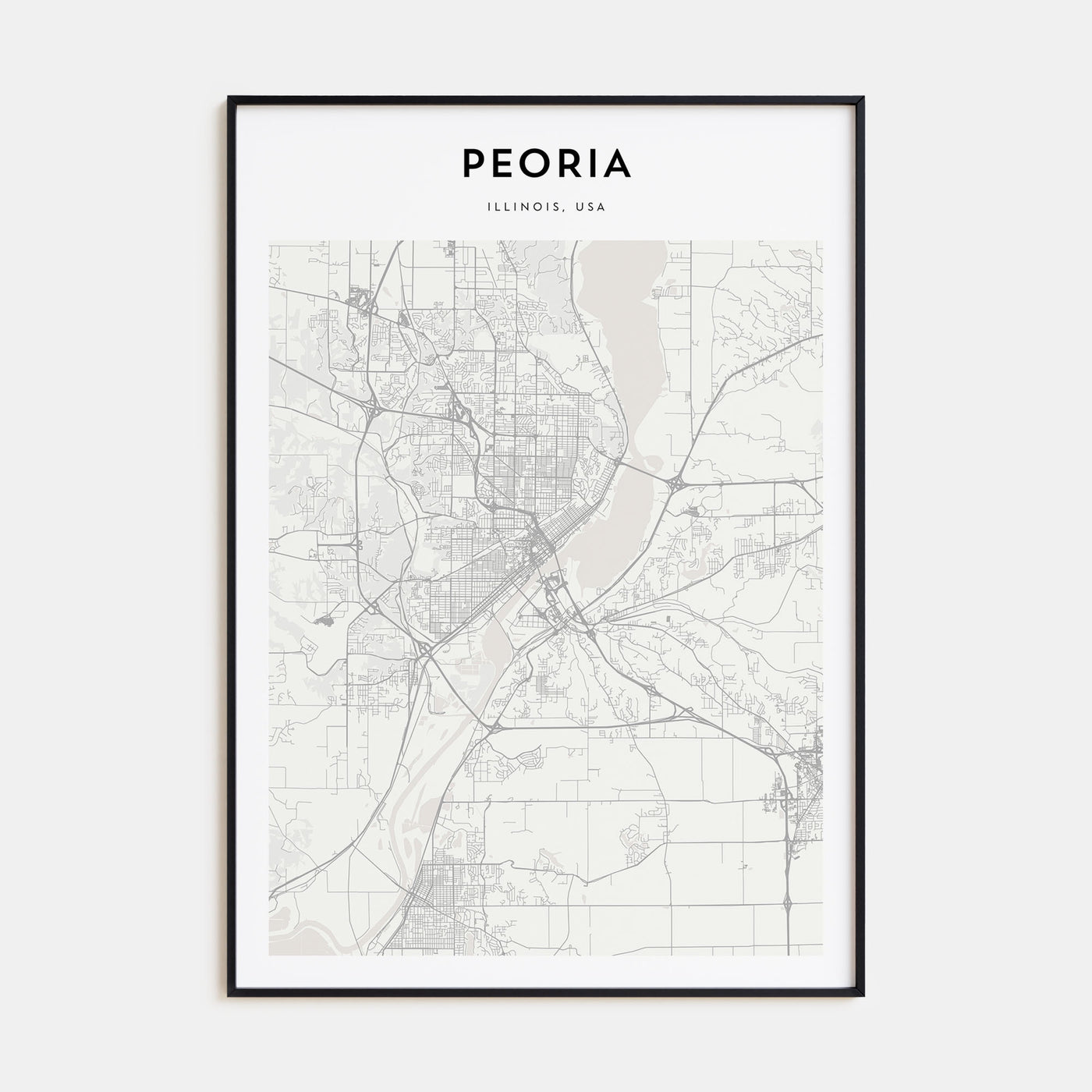 Peoria, Illinois Map Portrait Poster
