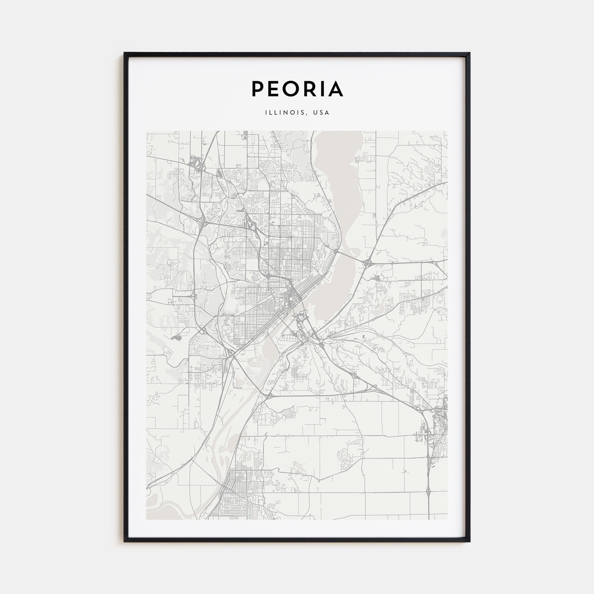 Peoria, Illinois Map Portrait Poster