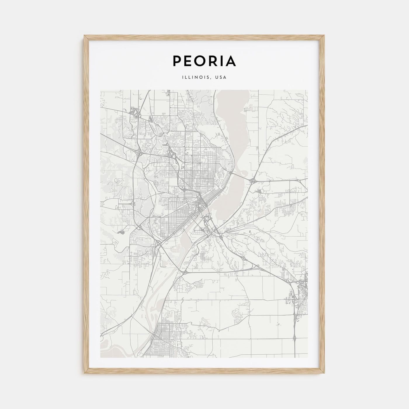 Peoria, Illinois Map Portrait Poster