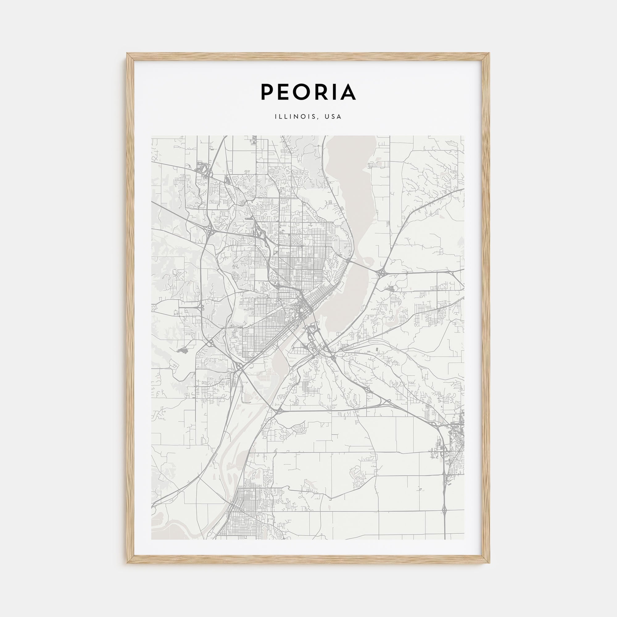 Peoria, Illinois Map Portrait Poster