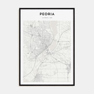 Peoria, Illinois Map Portrait Poster