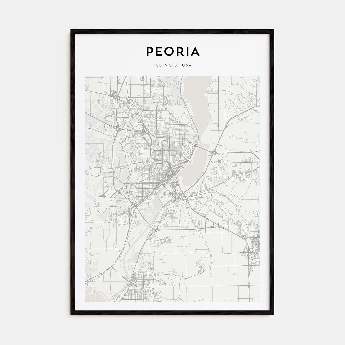 Peoria, Illinois Map Portrait Poster