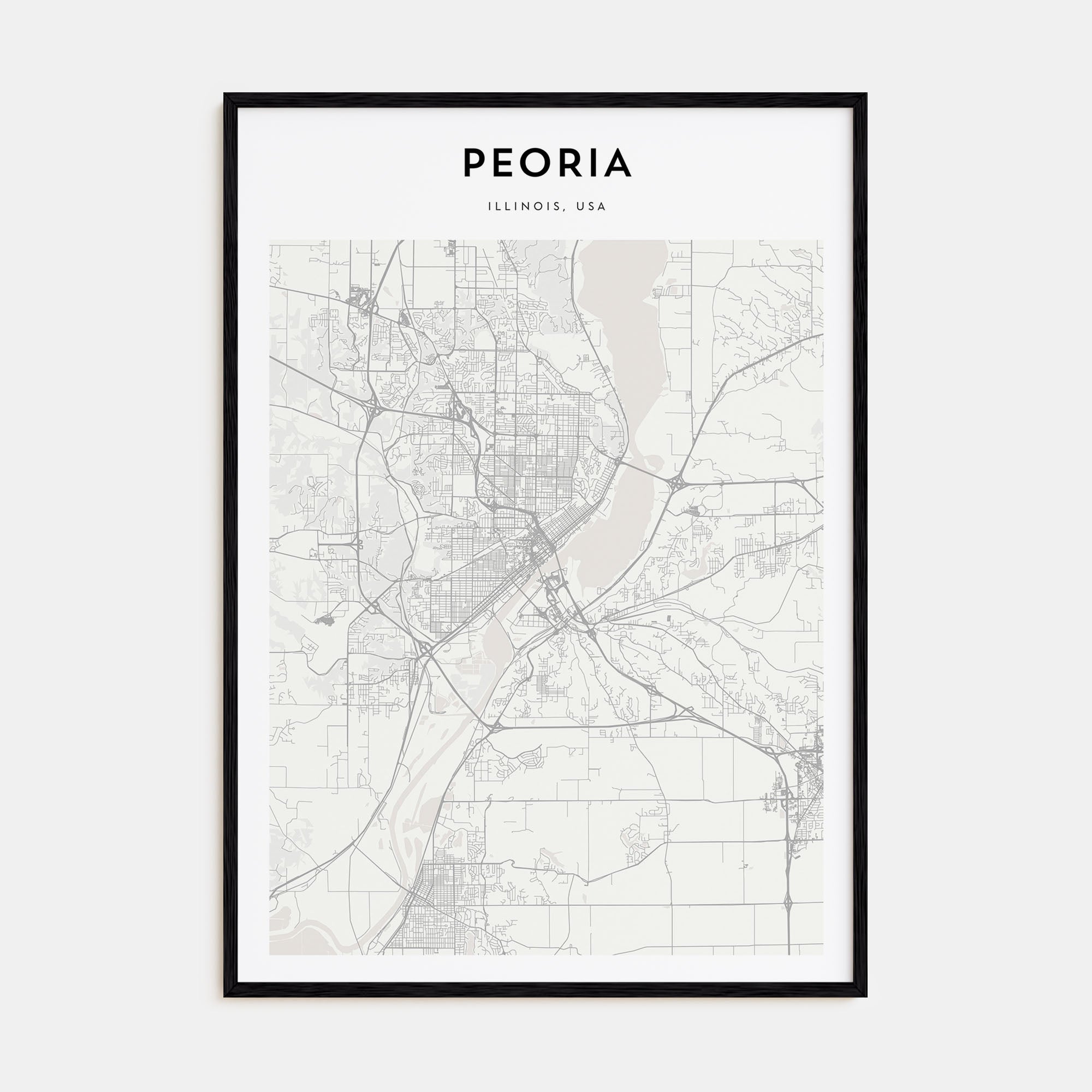 Peoria, Illinois Map Portrait Poster