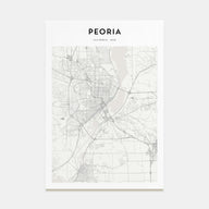 Peoria, Illinois Map Portrait Poster