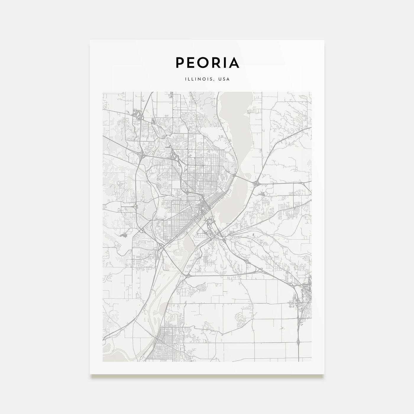 Peoria, Illinois Map Portrait Poster