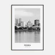 Peoria, Illinois Portrait B&W Poster