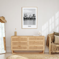 Peoria, Illinois Portrait B&W Poster