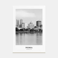 Peoria, Illinois Portrait B&W Poster
