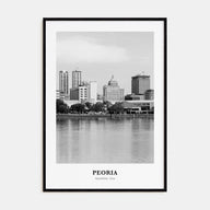 Peoria, Illinois Portrait B&W Poster