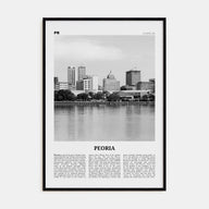Peoria, Illinois Travel B&W Poster