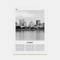 Peoria, Illinois Travel B&W Poster