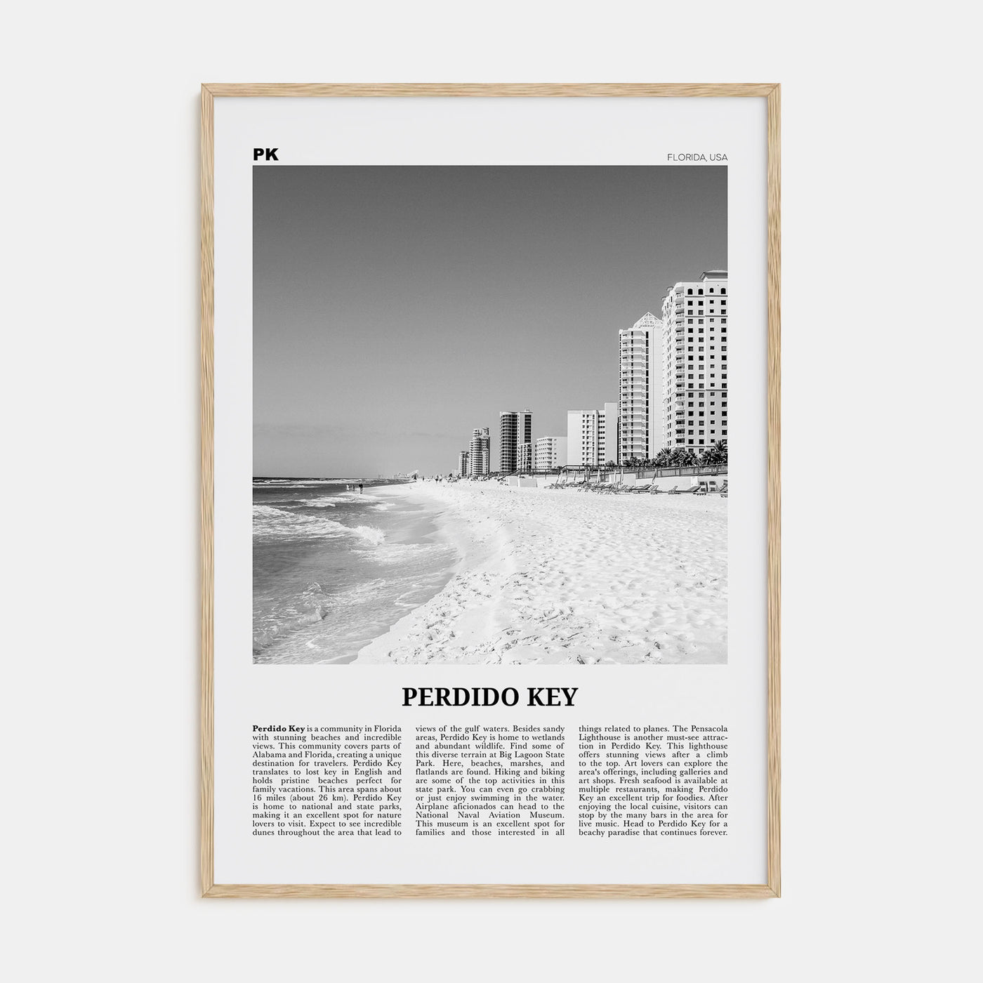 Perdido Key Travel B&W Poster