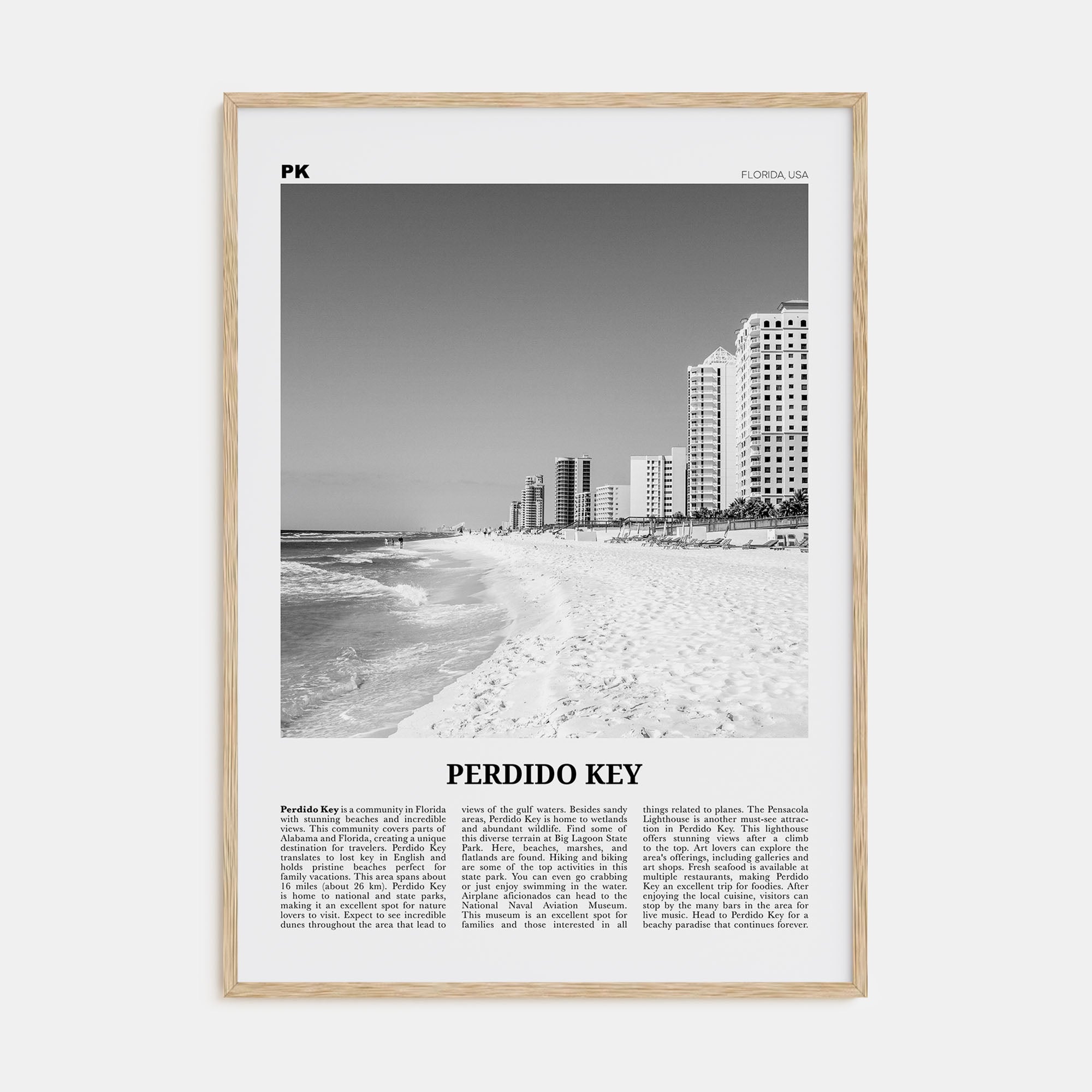 Perdido Key Travel B&W Poster