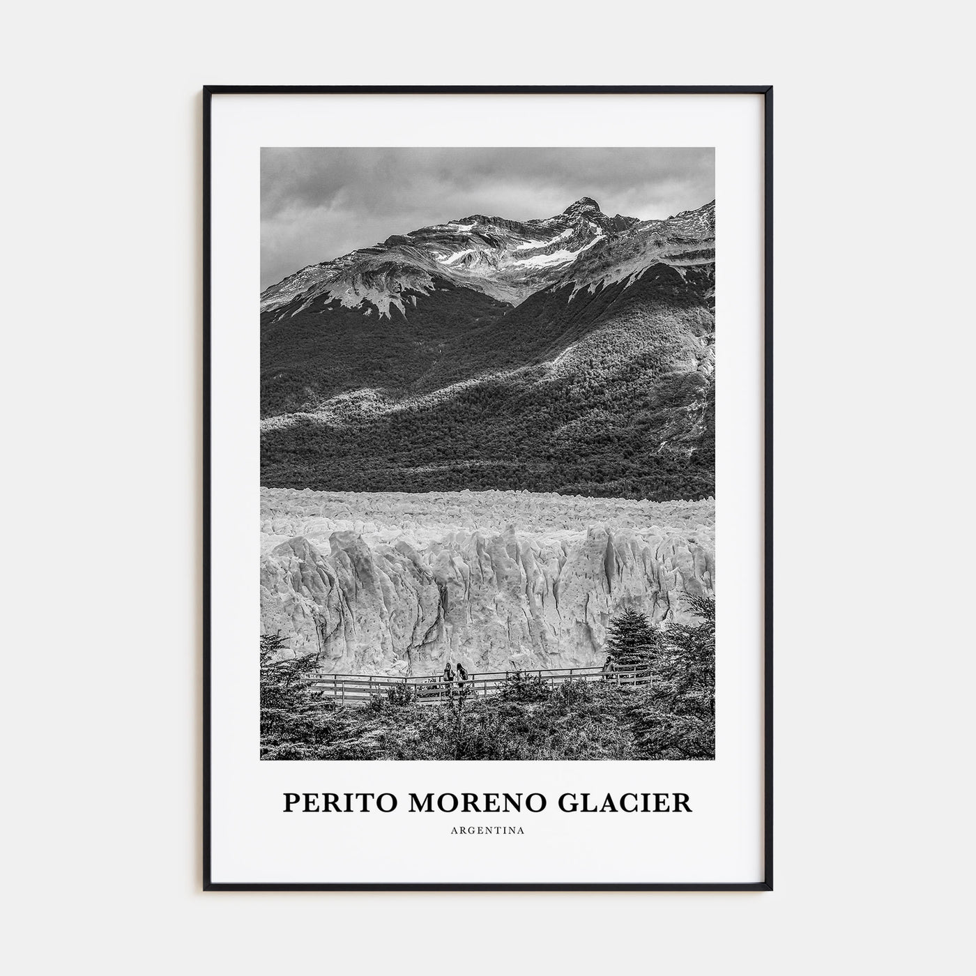 Perito Moreno Glacier Portrait B&W Poster
