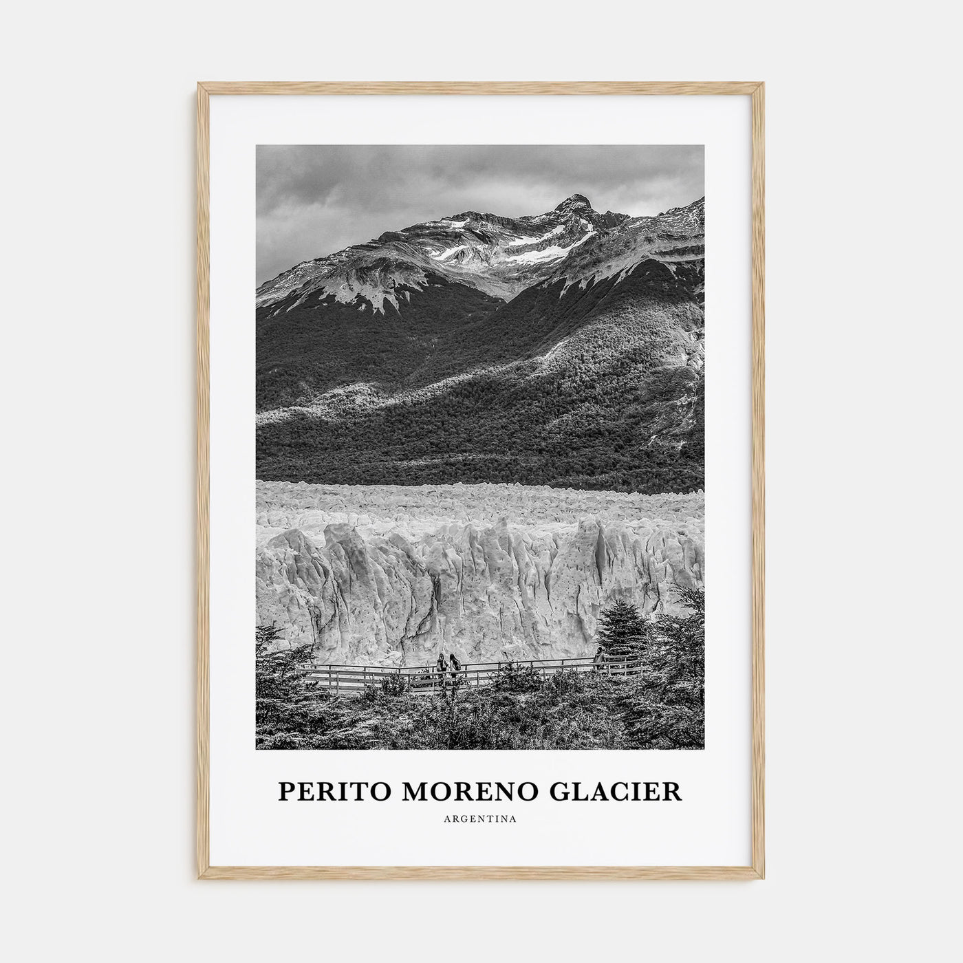Perito Moreno Glacier Portrait B&W Poster