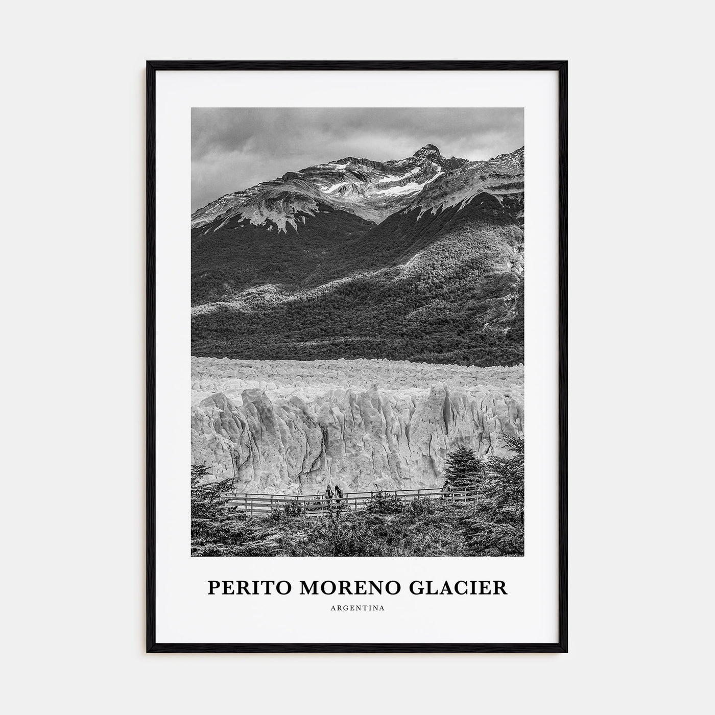 Perito Moreno Glacier Portrait B&W Poster