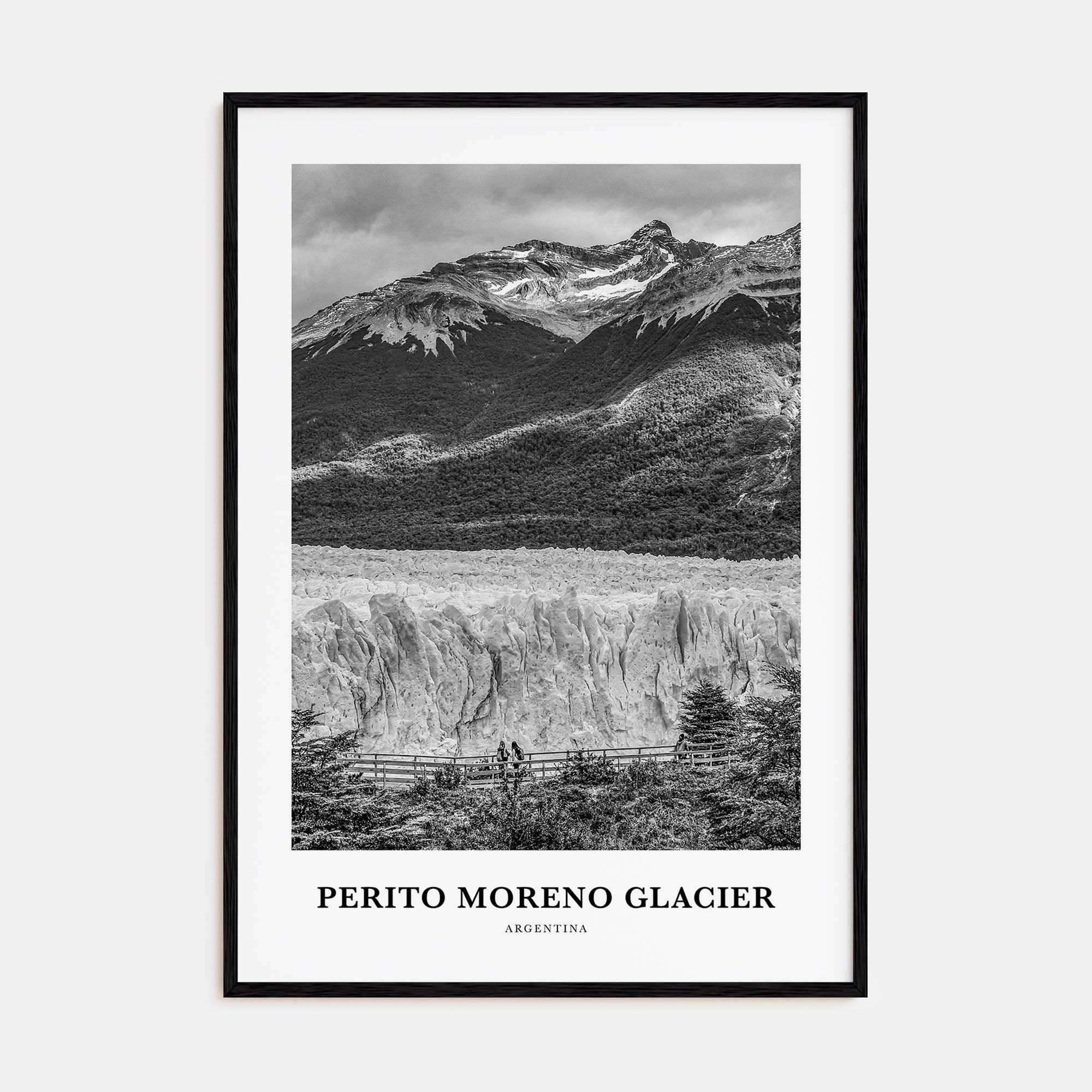 Perito Moreno Glacier Portrait B&W Poster