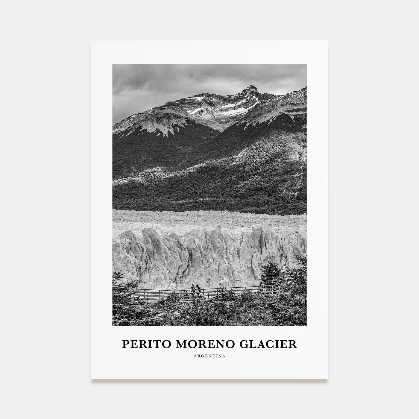 Perito Moreno Glacier Portrait B&W Poster