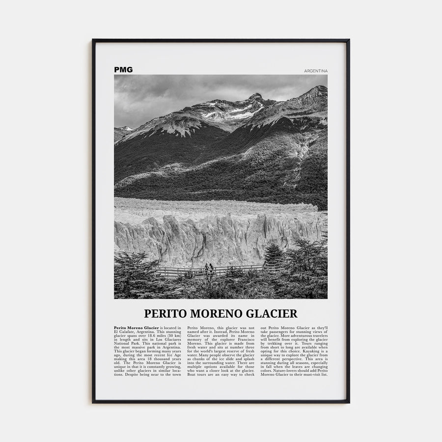 Perito Moreno Glacier Travel B&W Poster