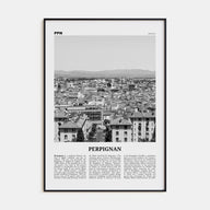 Perpignan Travel B&W Poster