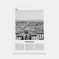 Perpignan Travel B&W Poster