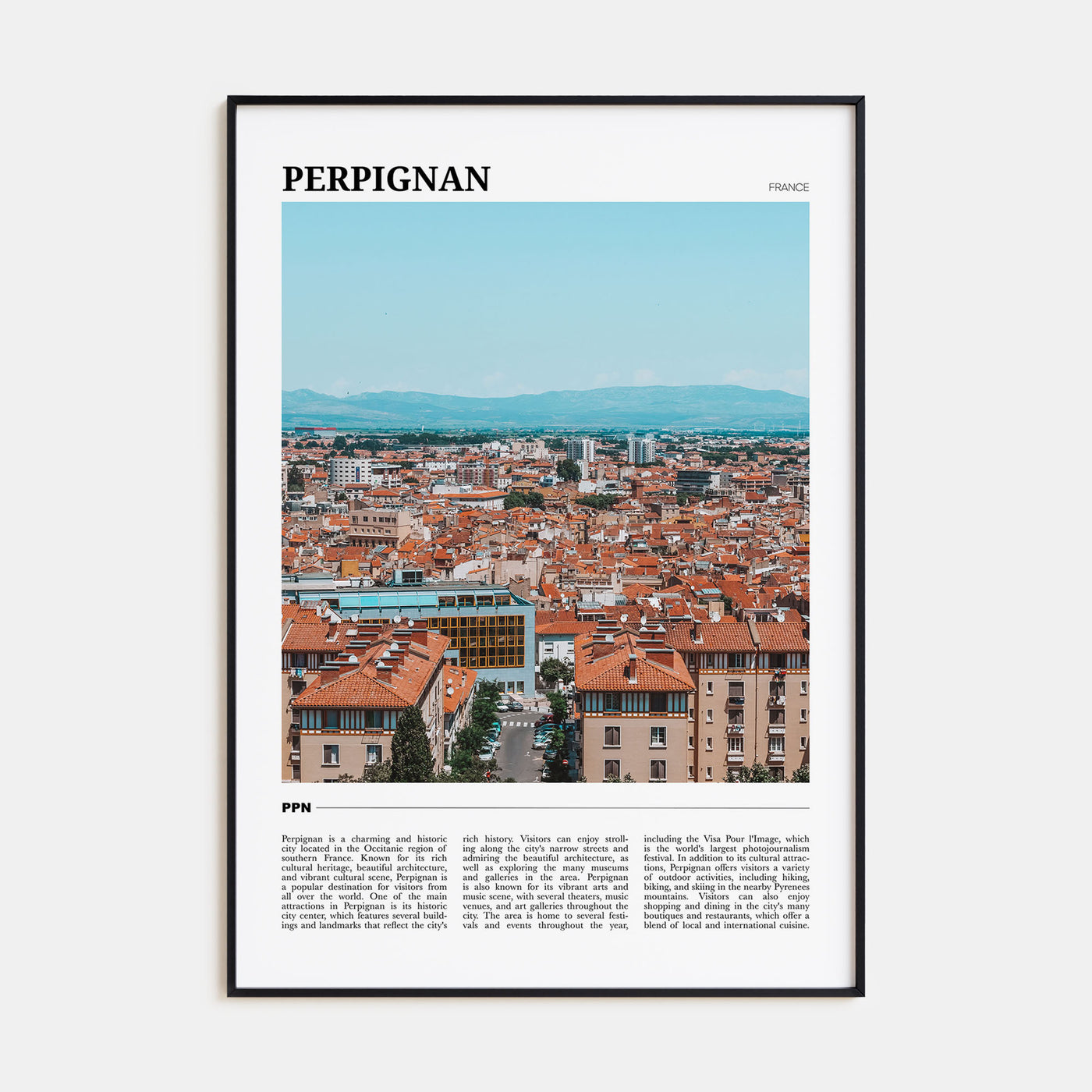 Perpignan Travel Color Poster