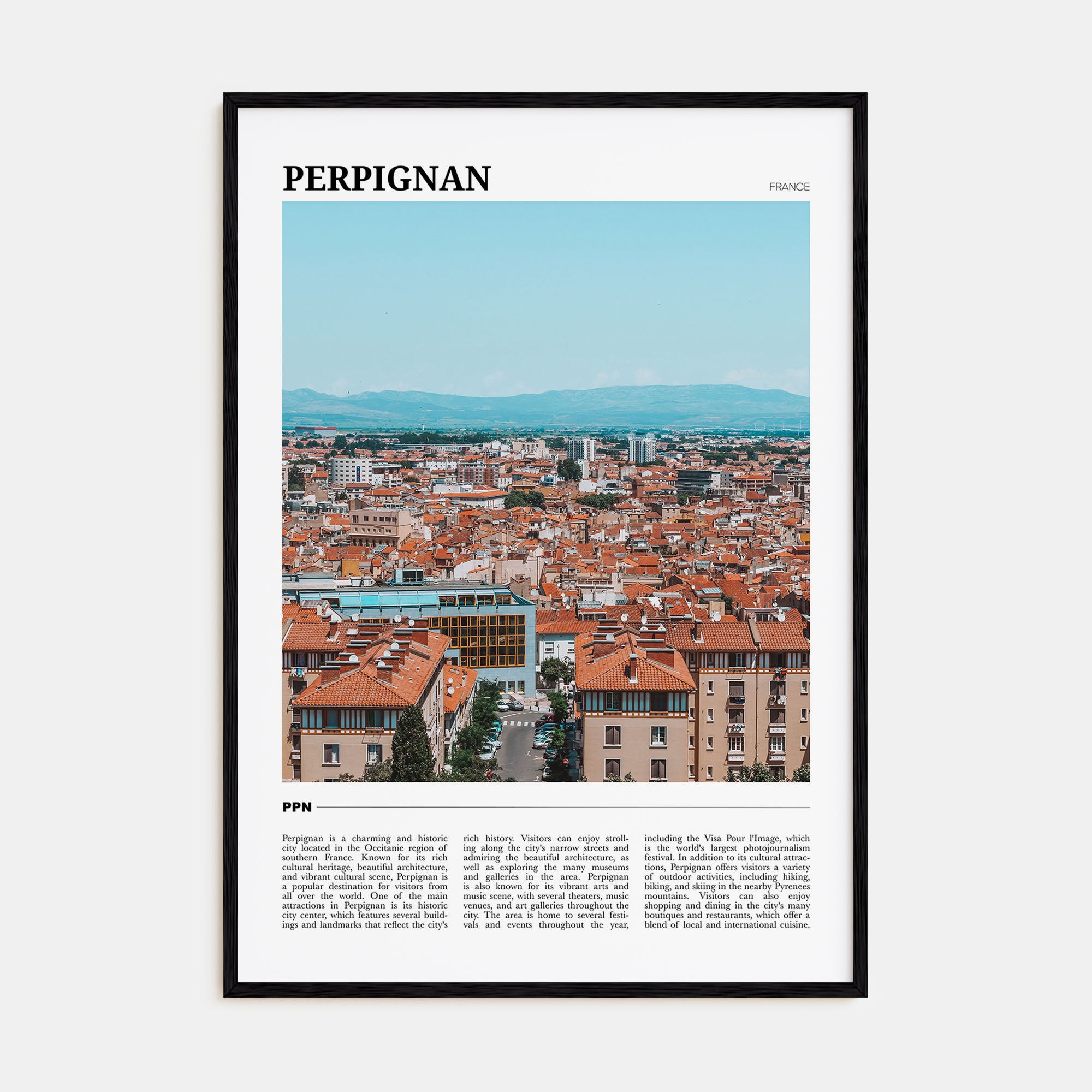 Perpignan Travel Color Poster