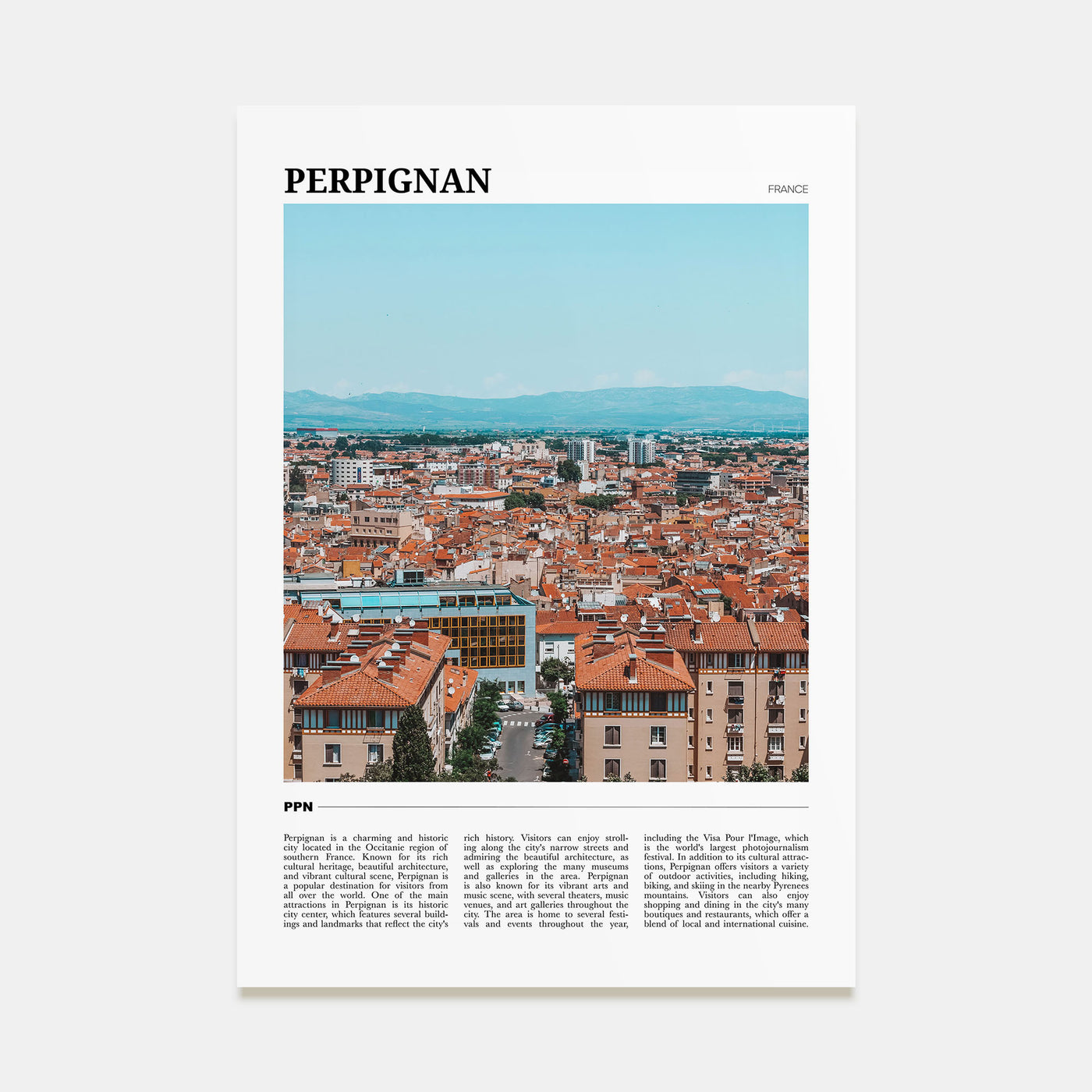 Perpignan Travel Color Poster