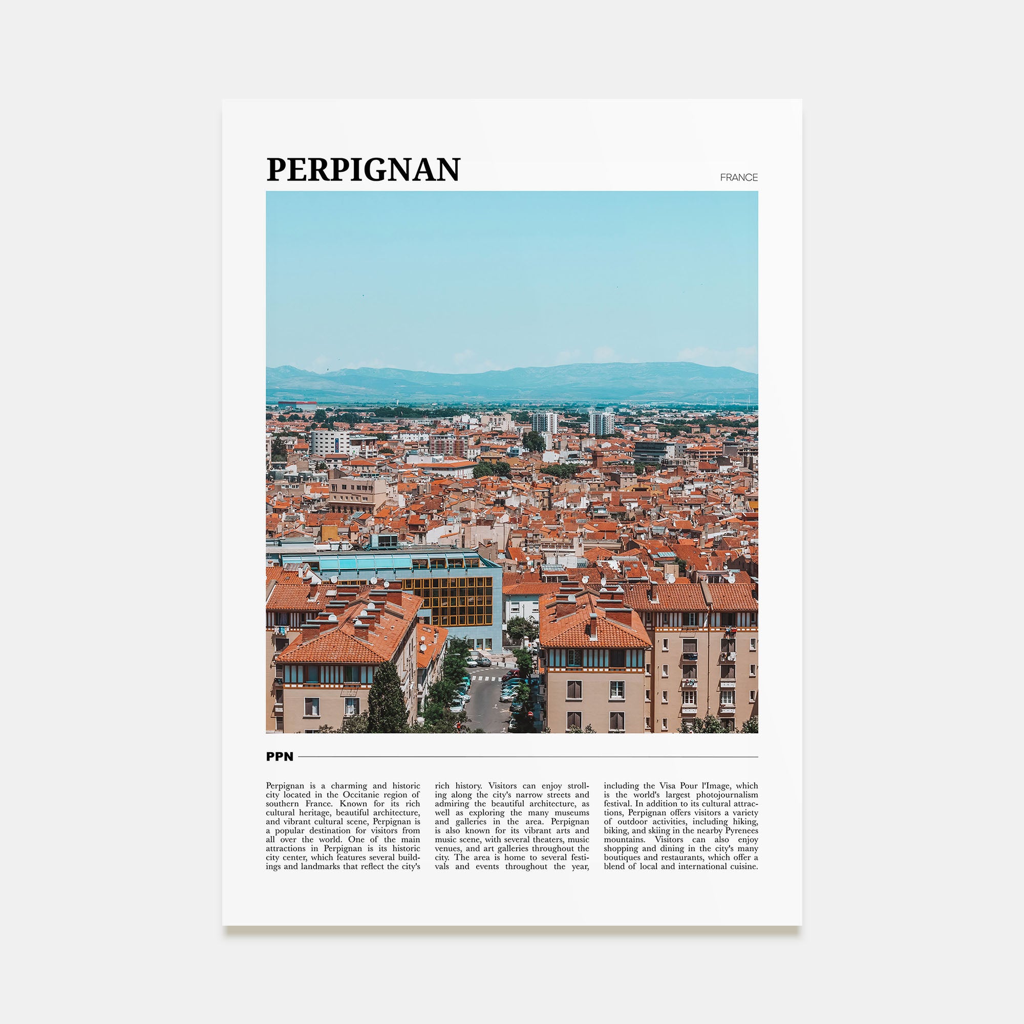 Perpignan Travel Color Poster