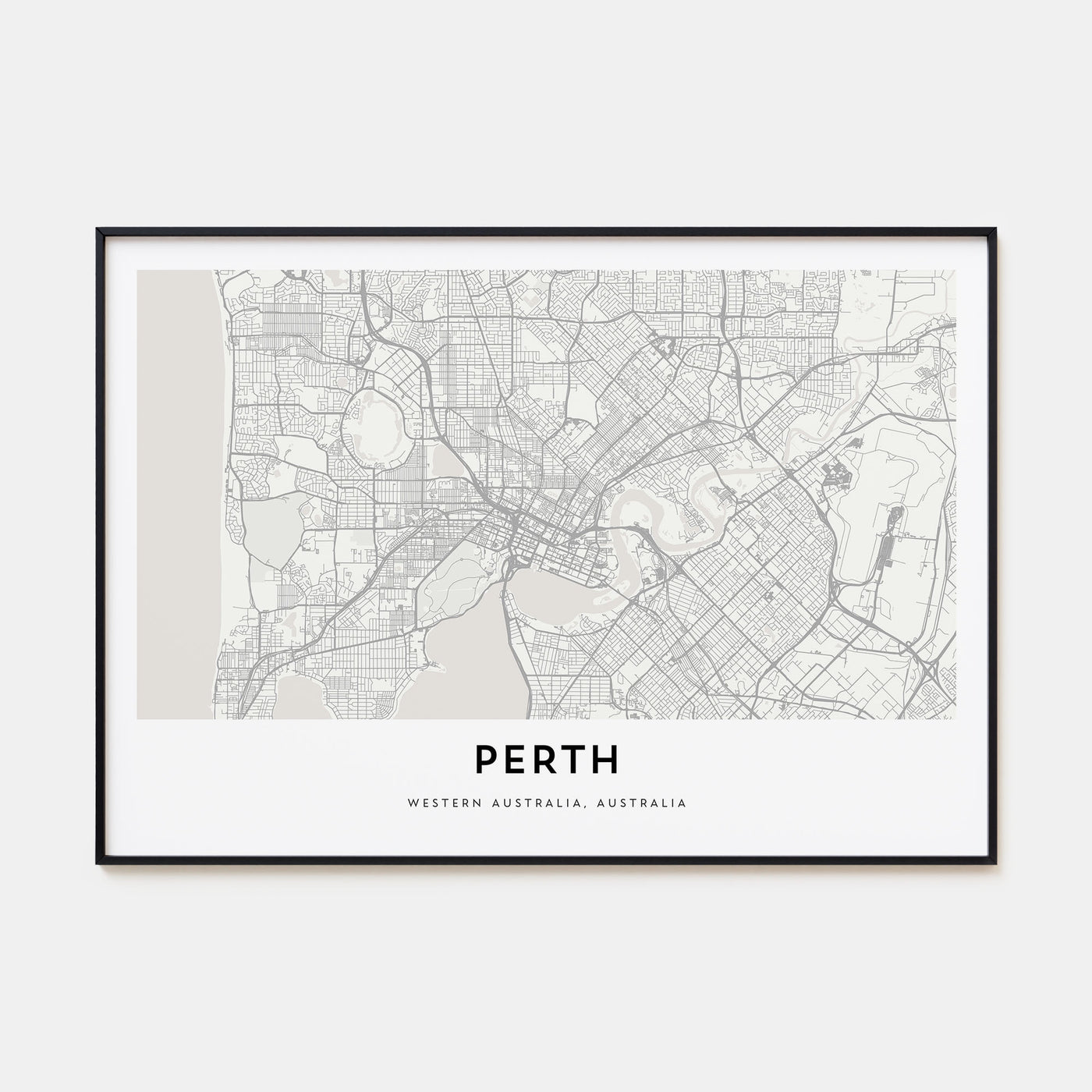 Perth Map Landscape Poster