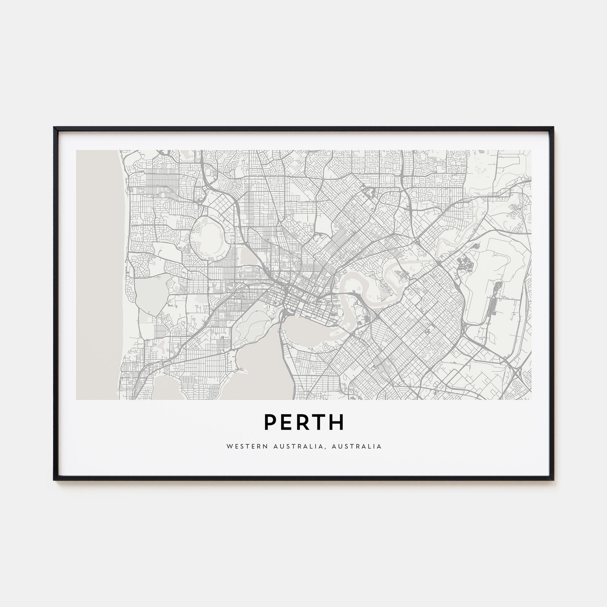 Perth Map Landscape Poster