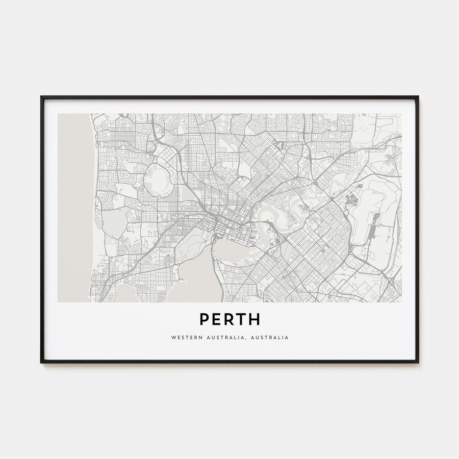 Perth Map Landscape Poster