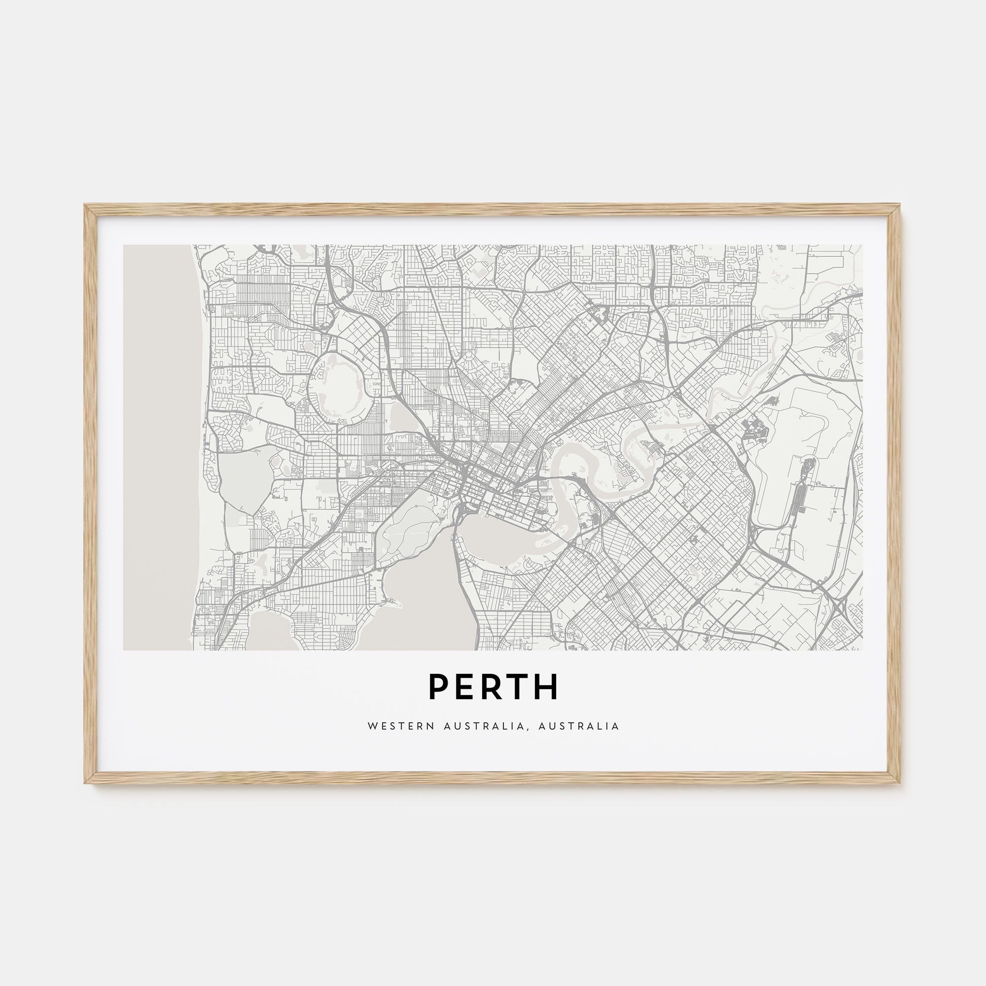 Perth Map Landscape Poster
