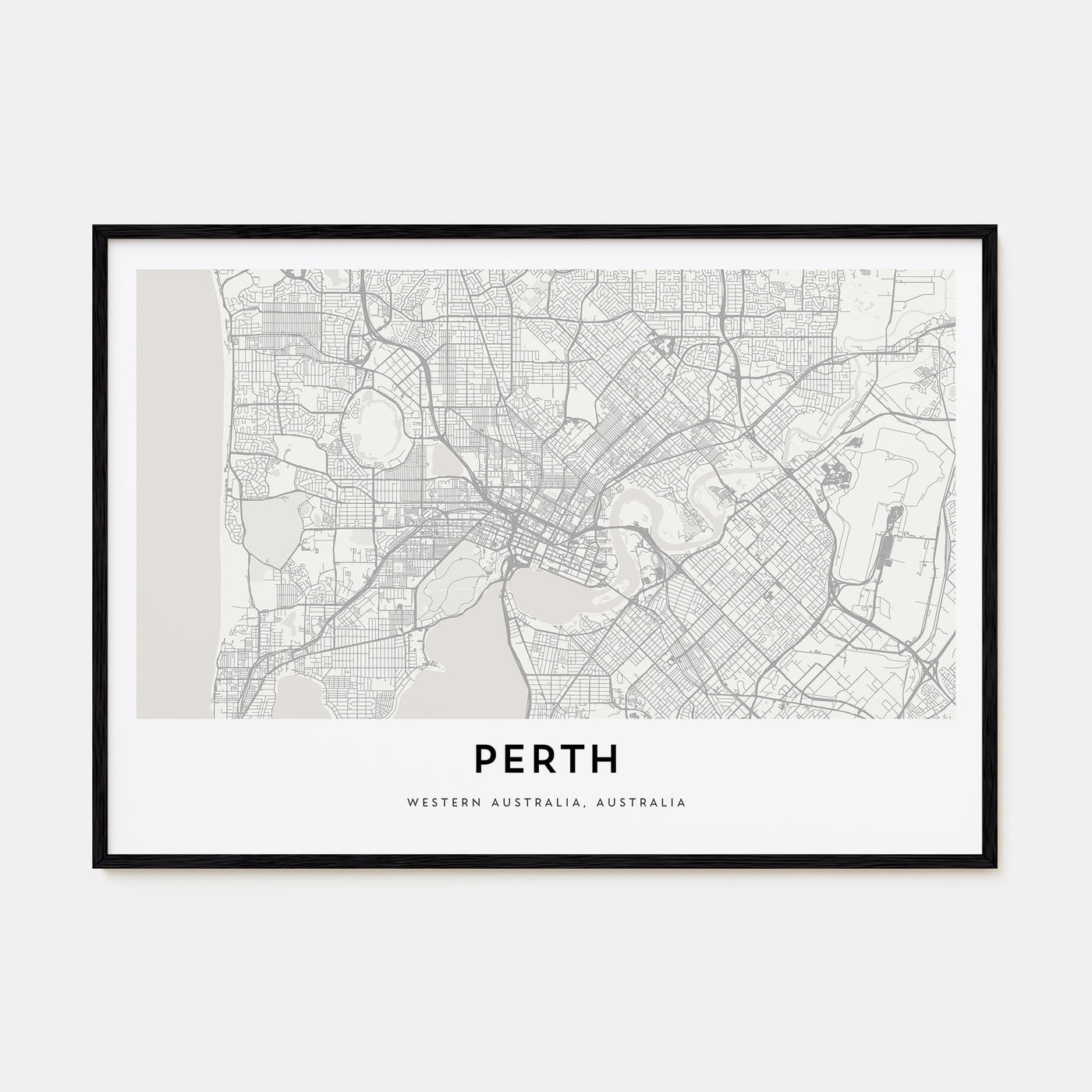 Perth Map Landscape Poster