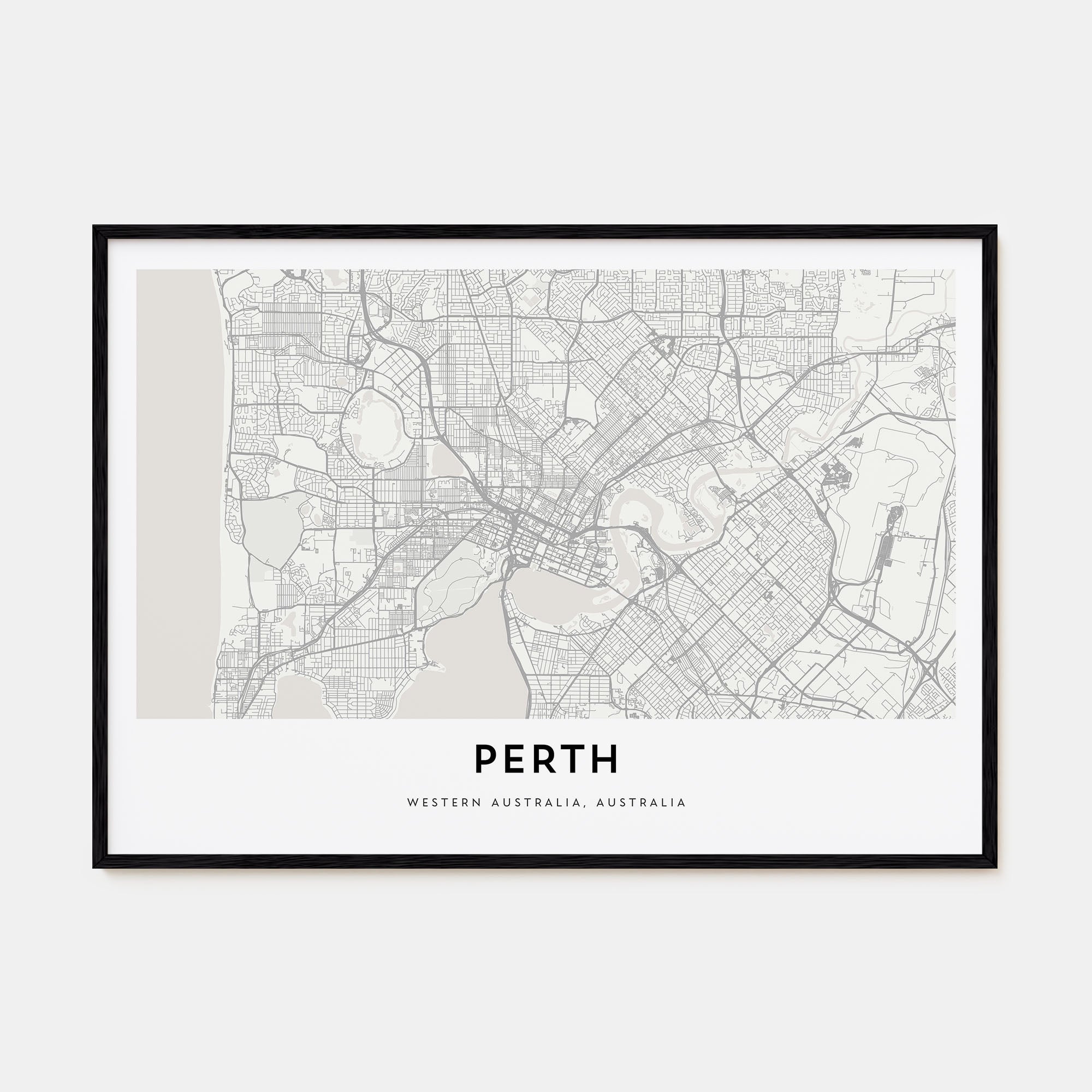 Perth Map Landscape Poster