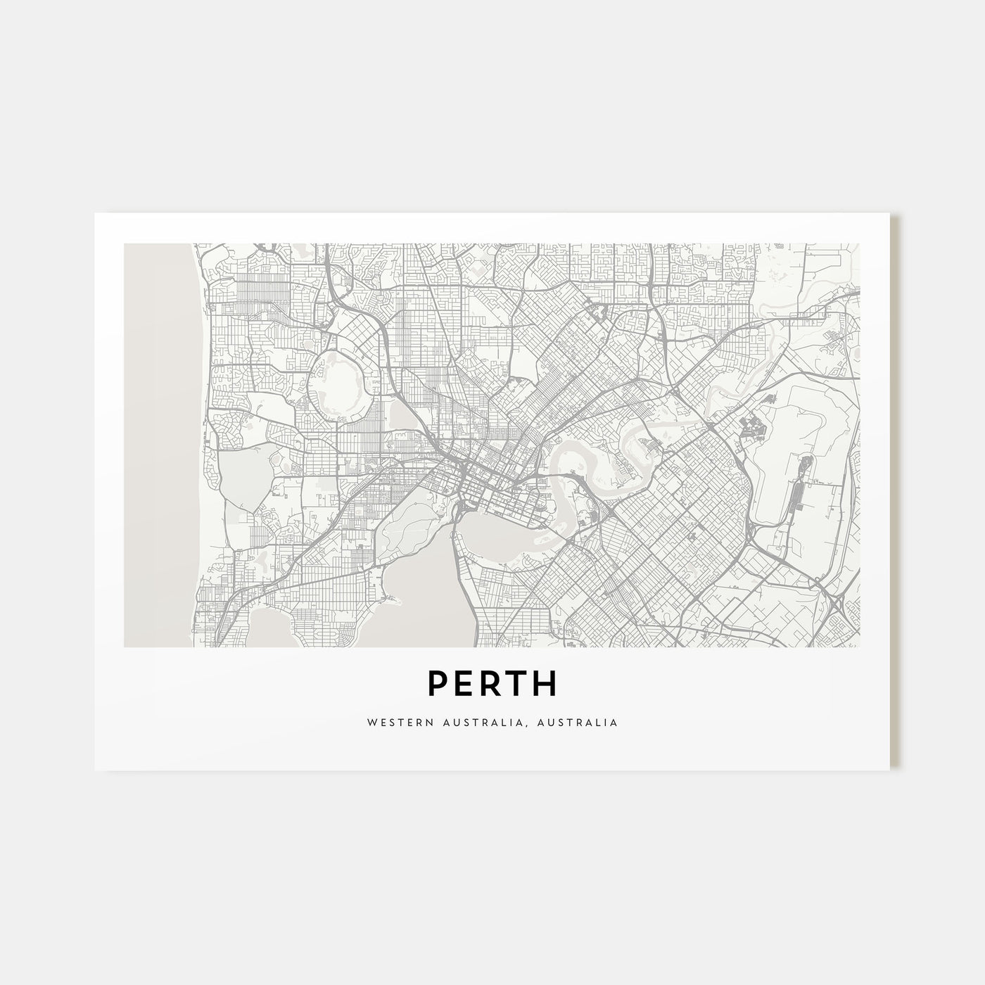 Perth Map Landscape Poster