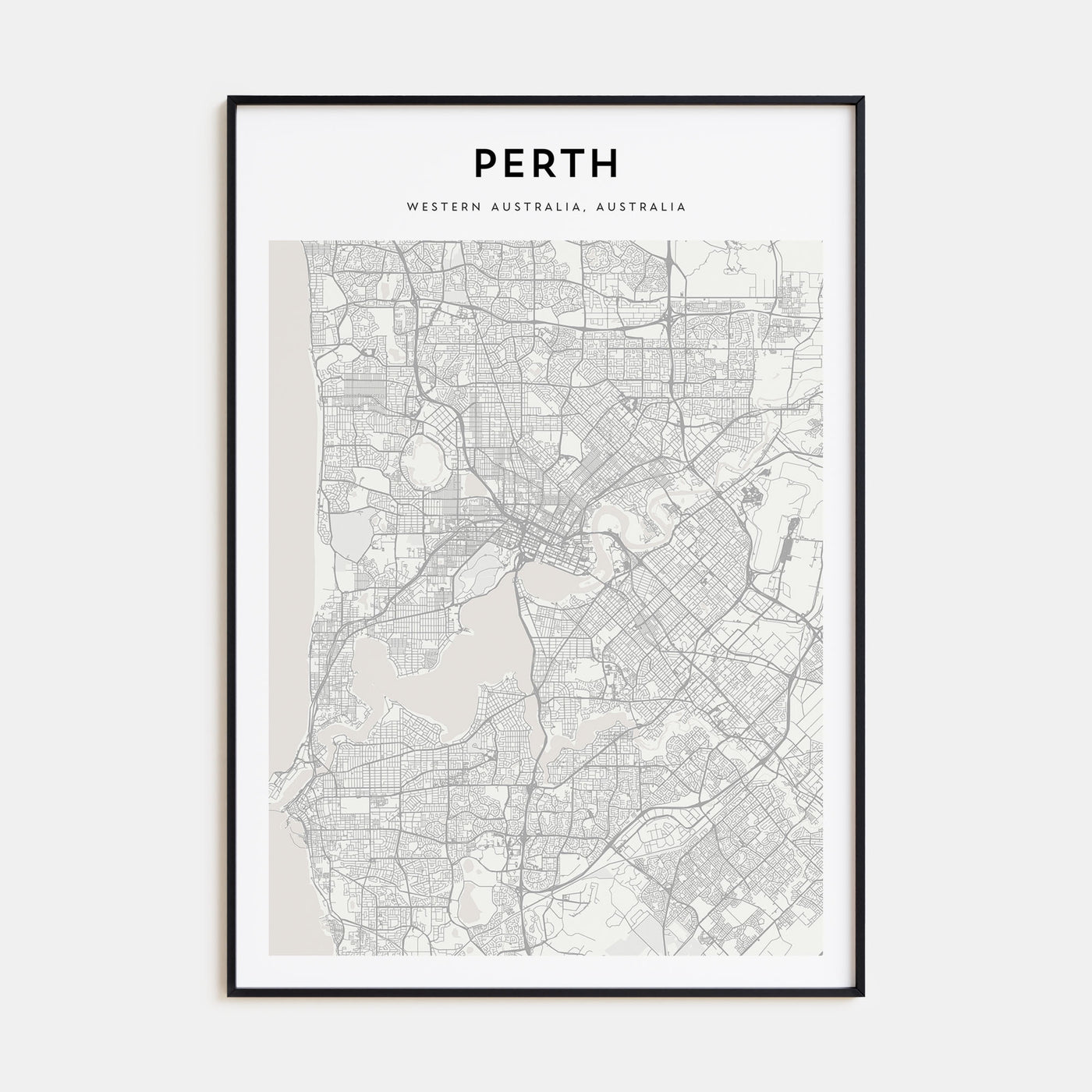 Perth Map Portrait Poster