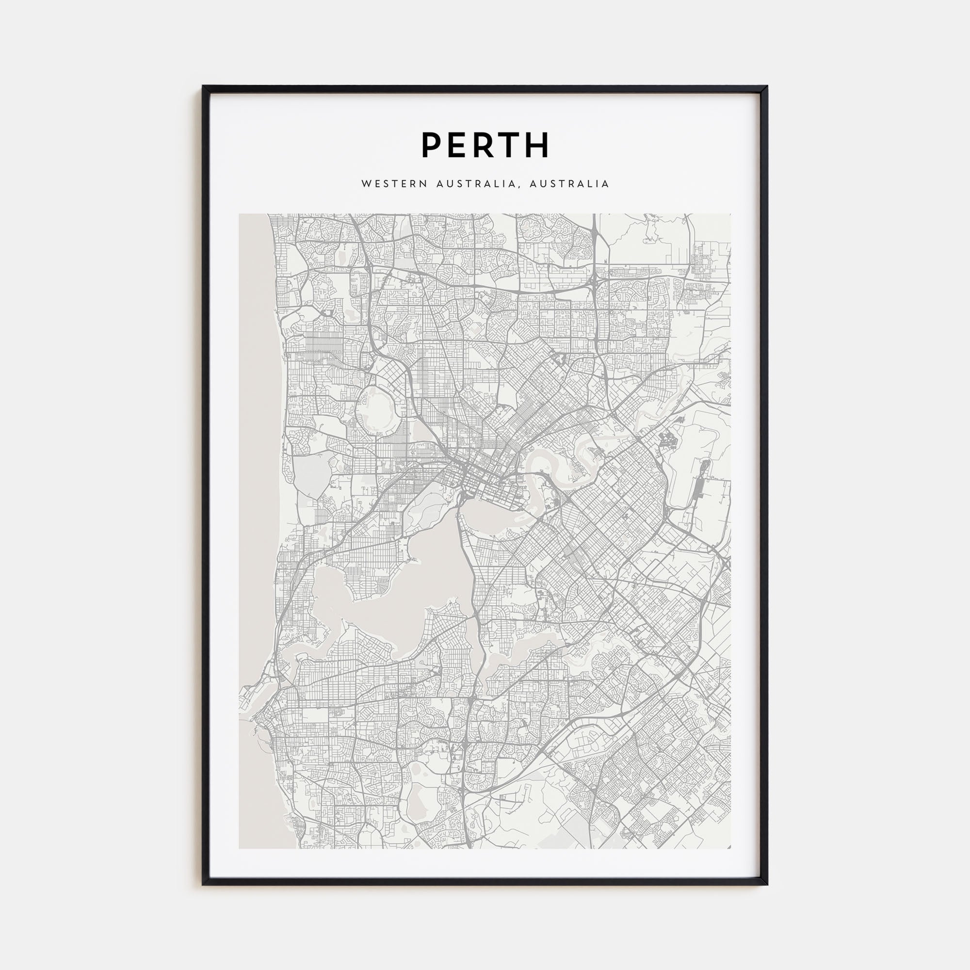 Perth Map Portrait Poster