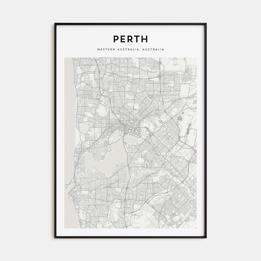 Perth Map Portrait Poster
