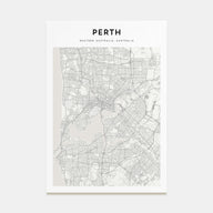 Perth Map Portrait Poster