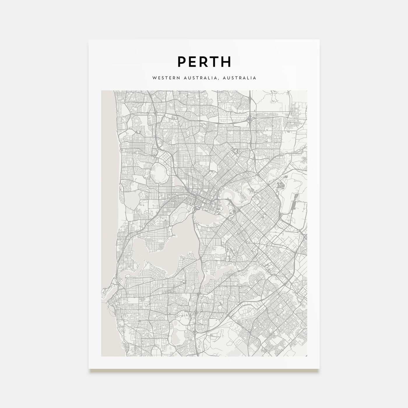 Perth Map Portrait Poster