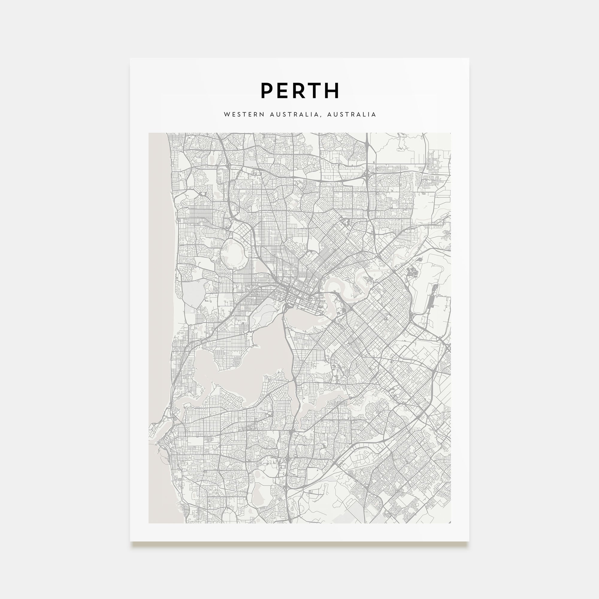 Perth Map Portrait Poster