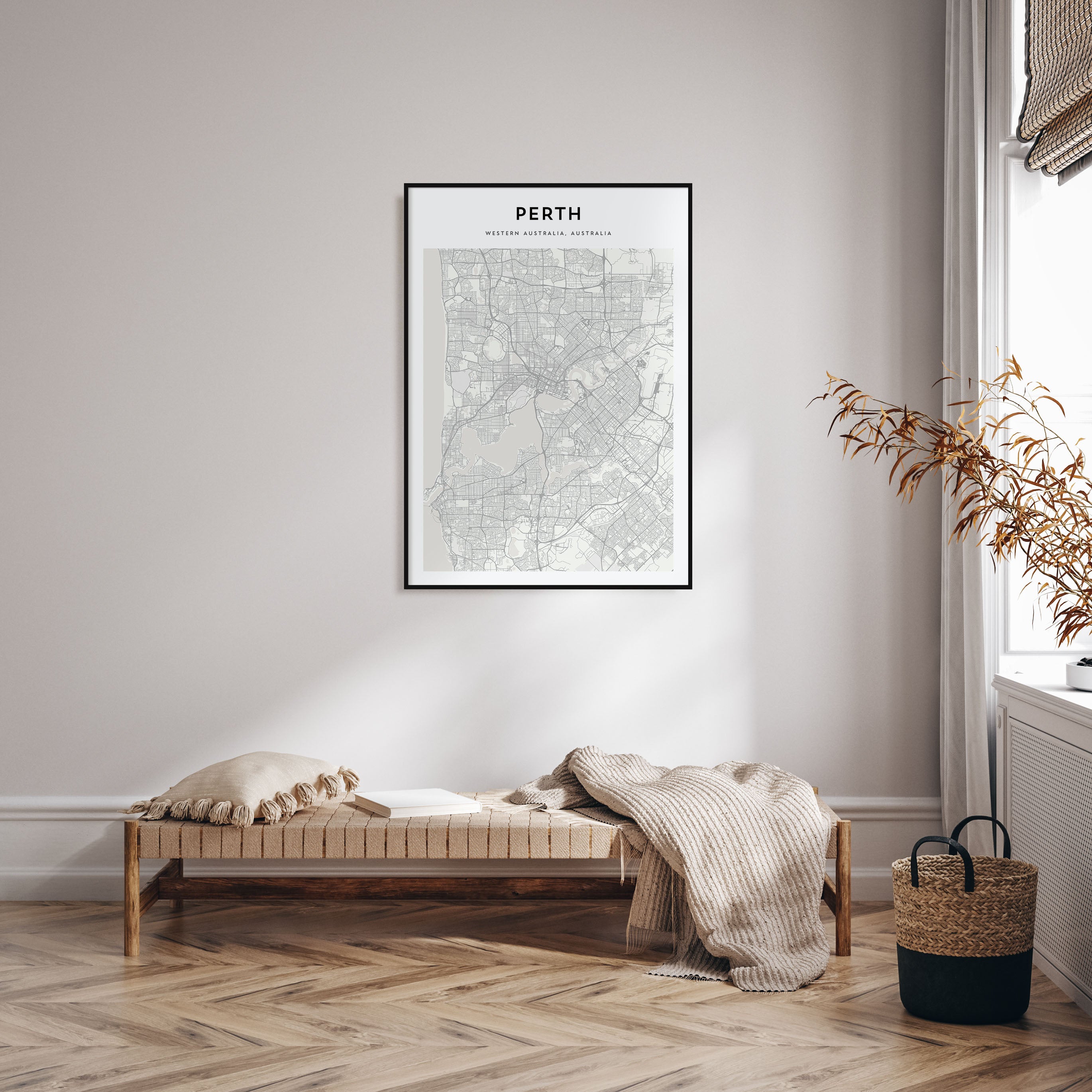 Perth Map Portrait Poster
