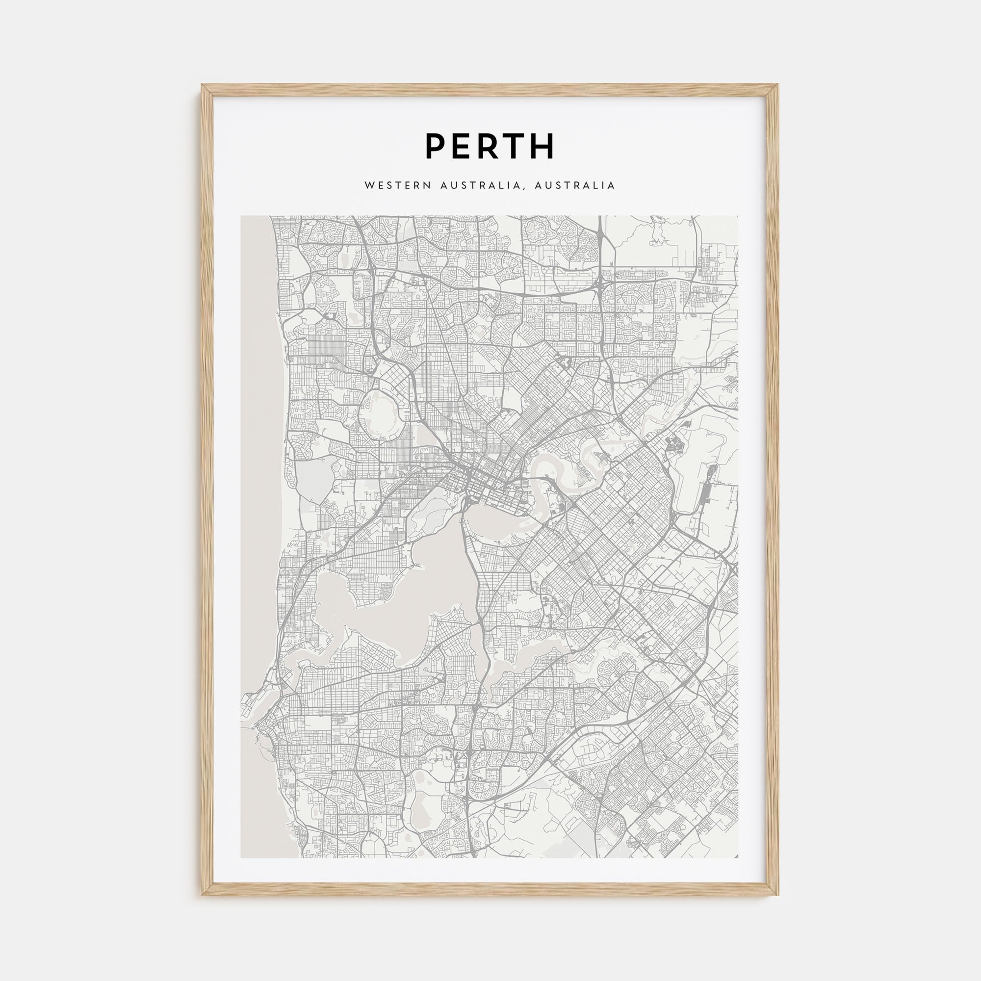 Perth Map Portrait Poster