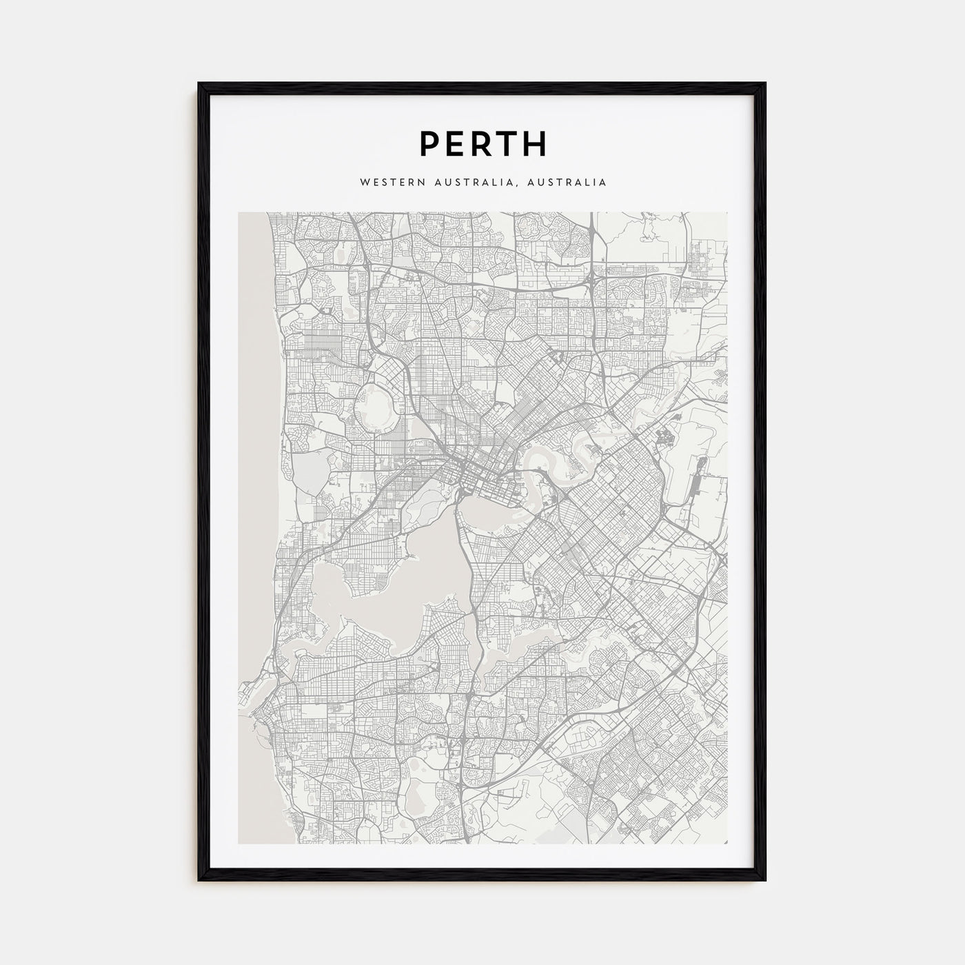 Perth Map Portrait Poster