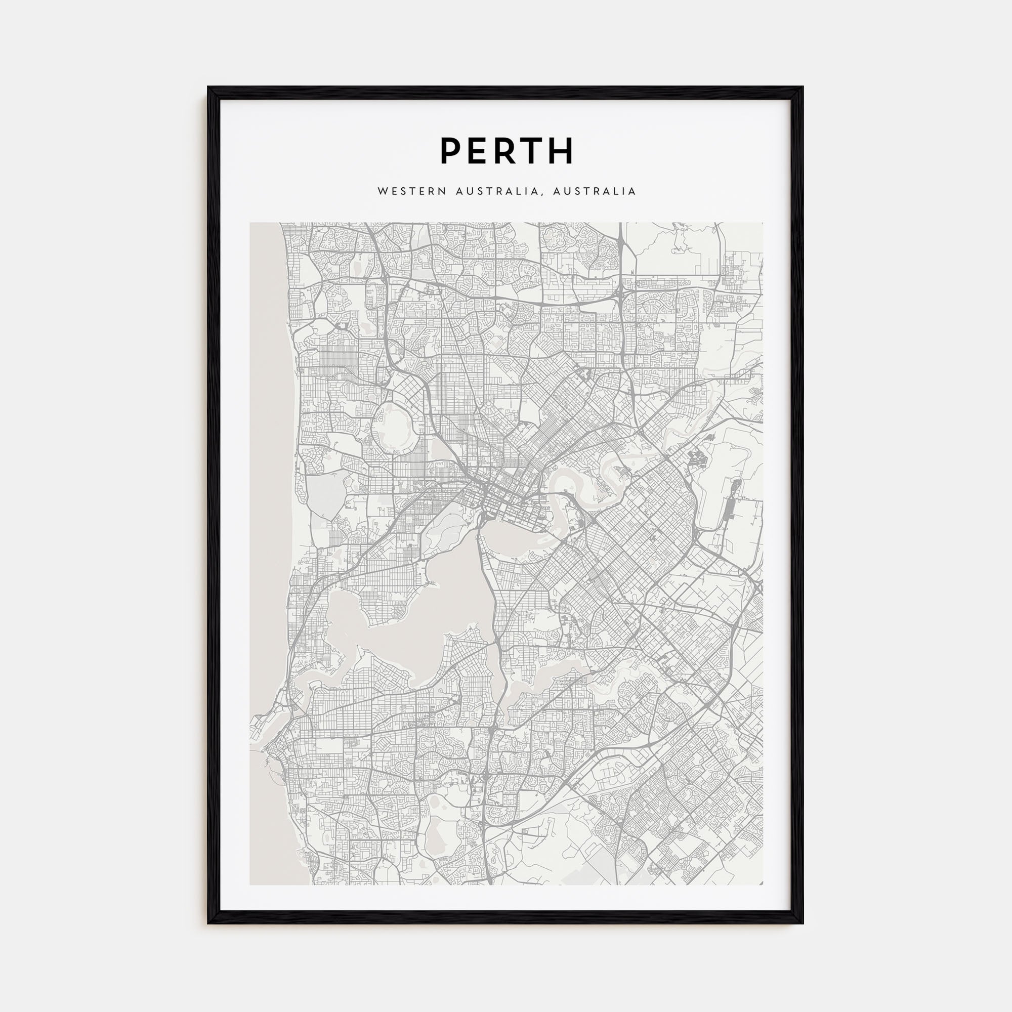 Perth Map Portrait Poster