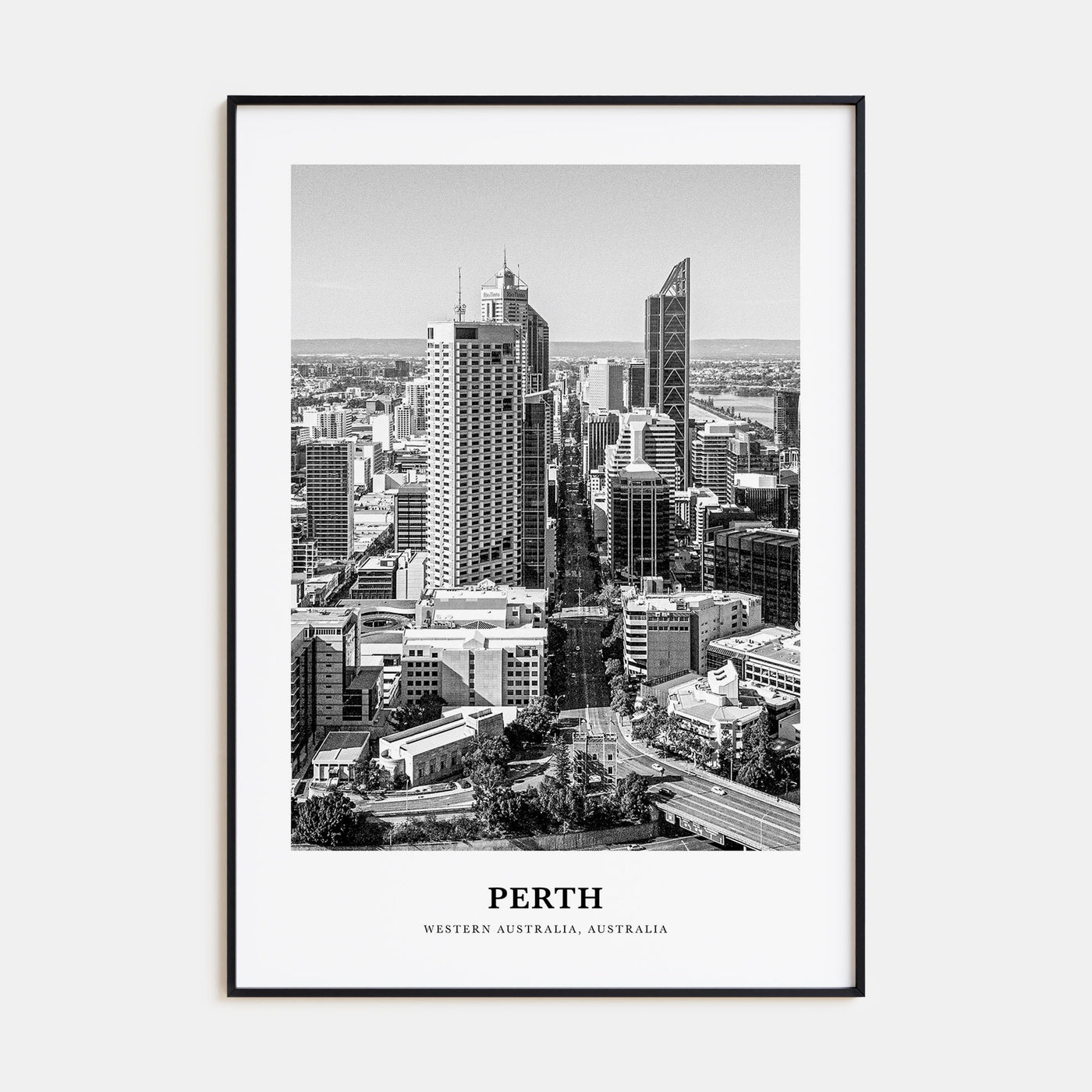 Perth Portrait B&W Poster
