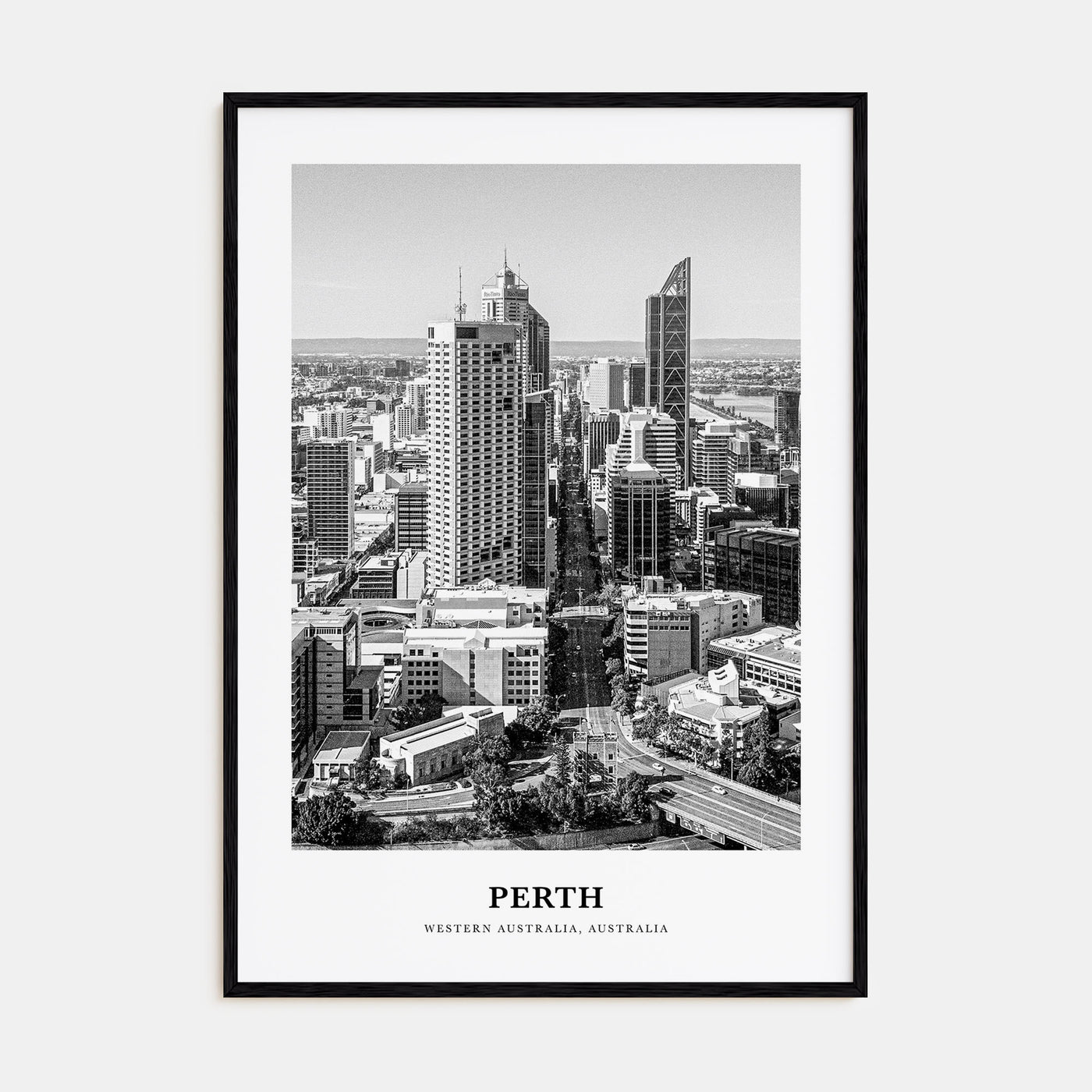 Perth Portrait B&W Poster