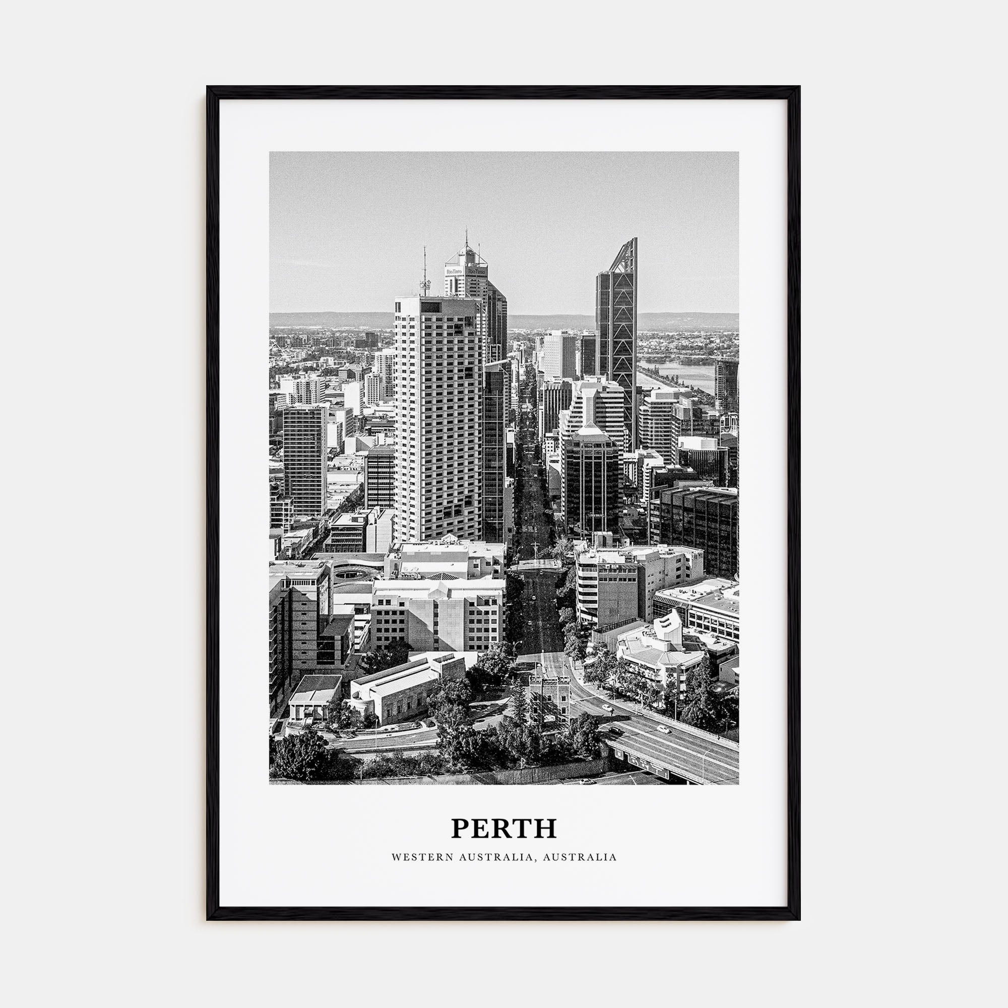Perth Portrait B&W Poster