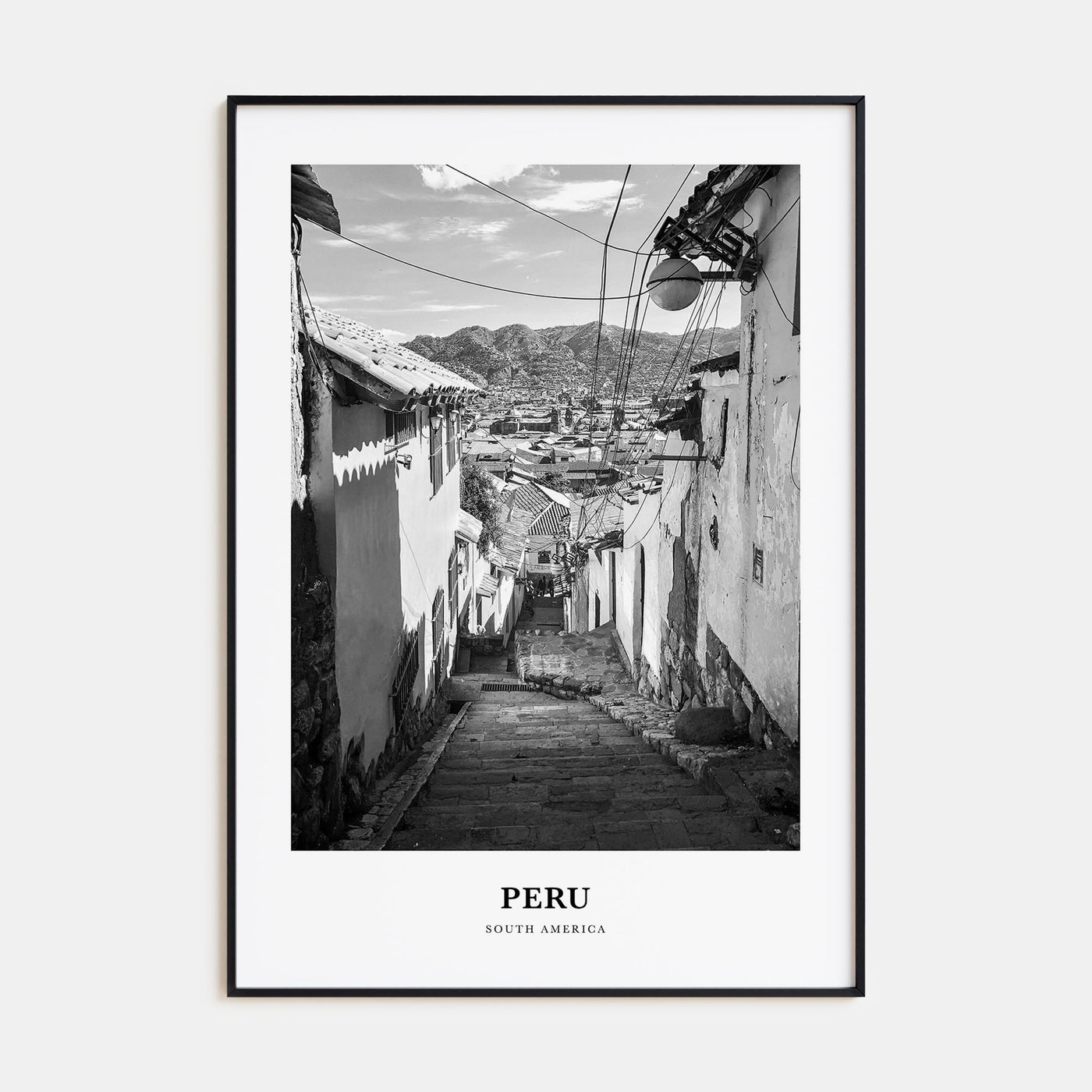 Peru Portrait B&W No 2 Poster
